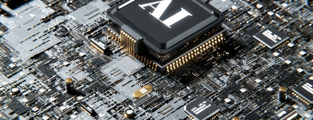 Puce électronique marquée AI sur une carte mère